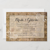 Industrial Chic Bricks Swirls Wedding Magnetische Uitnodiging (Voorkant)