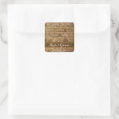 Industrial Chic Bricks Wedding Envelope Seals Vierkante Sticker (Tas)