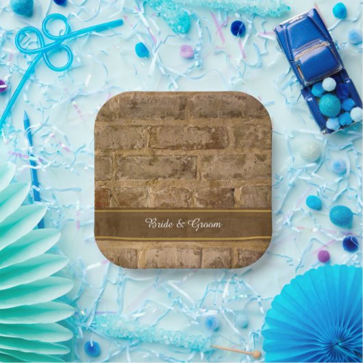 Industrial Chic Bricks Wedding Papieren Bordje (Feest)
