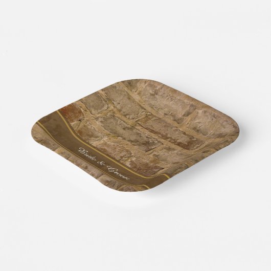 Industrial Chic Bricks Wedding Papieren Bordje (Gebogen)