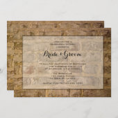 Industrial Chic Bricks Wedding Rehearsal Dinner Kaart (Voorkant / Achterkant)