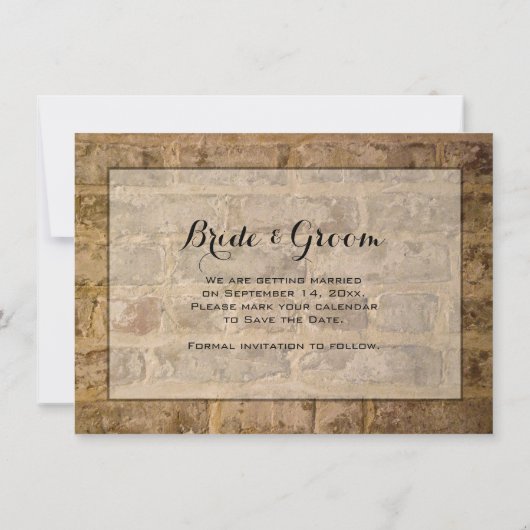 Industrial Chic Bricks Wedding Save the Date (Achterkant)