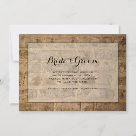 Industrial Chic Bricks Wedding Save the Date Kaart