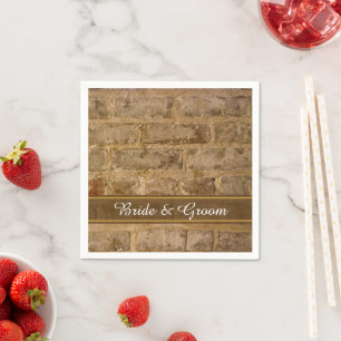 Industrial Chic Bricks Wedding Servet