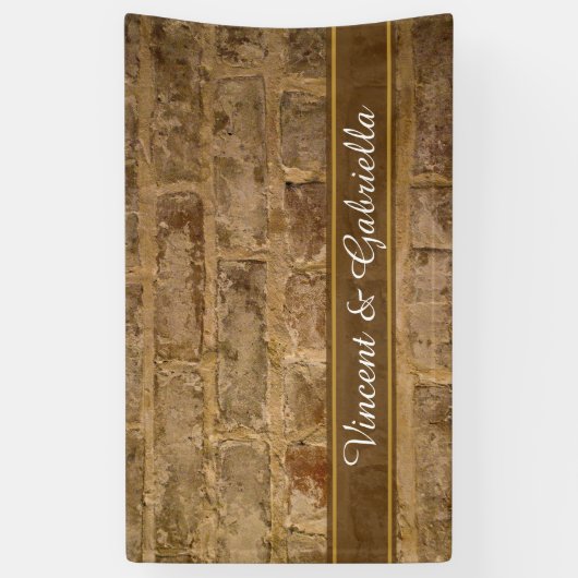 Industrial Chic Bricks Wedding Spandoek (Verticaal)