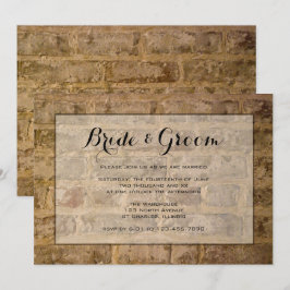 Industrial Chic Brown Bricks Wedding Kaart