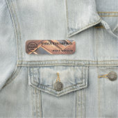 Industrial Chic Copper Facet Name Badge Custom 名札 (In situ)