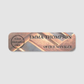 Industrial Chic Copper Facet Name Badge Custom 名札 (Voorkant)