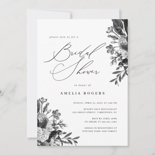 Industrial Chic Floral Calligraphy Vrijgezellenfee Kaart (Voorkant)