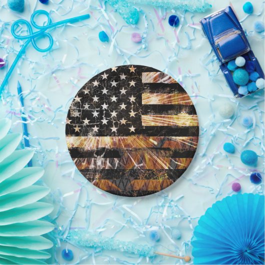 Industrial Construction Flag Sparks Papieren Bordje (Feest)