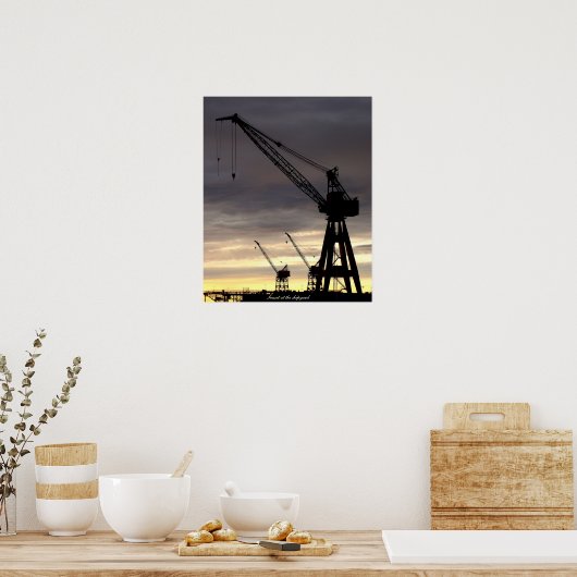Industrial Crane Silhouette Poster (Keuken)