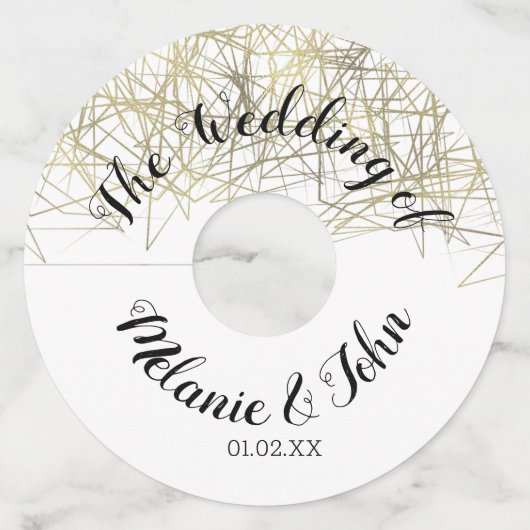 Industrial Cube Folie Wedding- Paren Naam Wijnglaslabel (Voorkant)