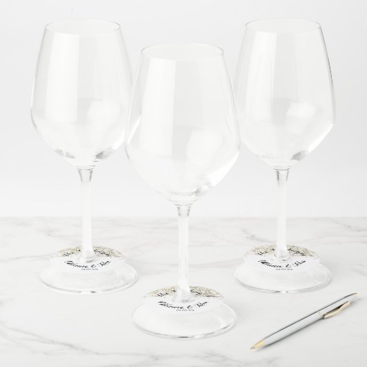 Industrial Cube Folie Wedding- Paren Naam Wijnglaslabel (Set)