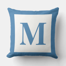 Industrial Decor Monogram Steel Blue Kussen