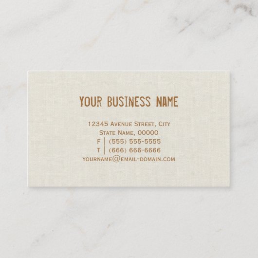 Industrial Designer - Burlap Floral Wreath Visitekaartje (Achterkant)