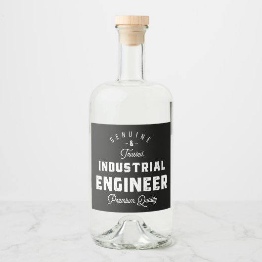 Industrial engineer, coole, engineer, engineering likeurfles etiket (Voorkant)