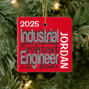 Industrial Engineer Extraordinaire CUSTOM Keramisch Ornament
