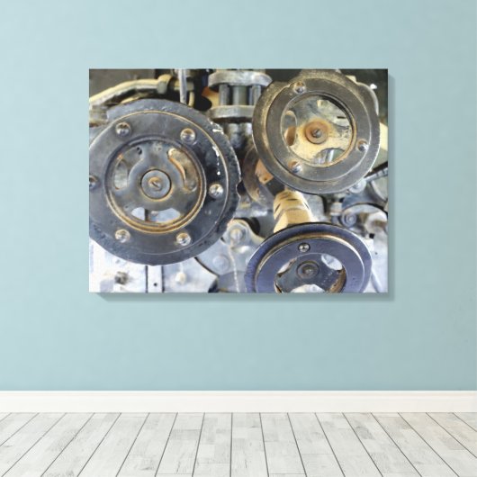  Industrial Gears Canvas (Insitu (Houten vloer))
