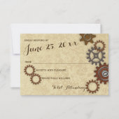 Industrial Gears Rustic Wedding Reactie RSVP Kaartje (Voorkant)