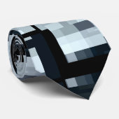 Industrial Graphic Design Dusty Blue Black Stropda Stropdas (Opgerold)