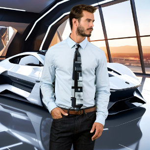 Industrial Graphic Design Dusty Blue Black Stropda Stropdas