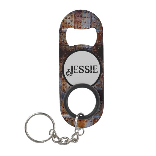 Industrial Grunge Personalize Name Gift Mini Flessenopener (Voorkant)