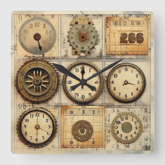  Industrial Grunge wandklok (Voorkant)