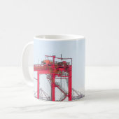 Industrial Harbor Port Crane Sketch Koffiemok (Voorkant links)