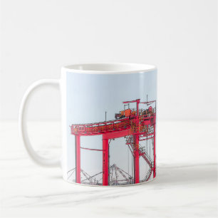 Industrial Harbor Port Crane Sketch Koffiemok