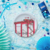 Industrial Harbor Port Crane Sketch Papieren Bordje (Feest)
