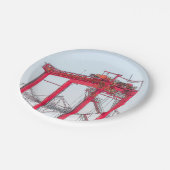 Industrial Harbor Port Crane Sketch Papieren Bordje (Gekanteld)