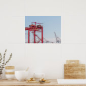 Industrial Harbor Port Crane Sketch Poster (Keuken)