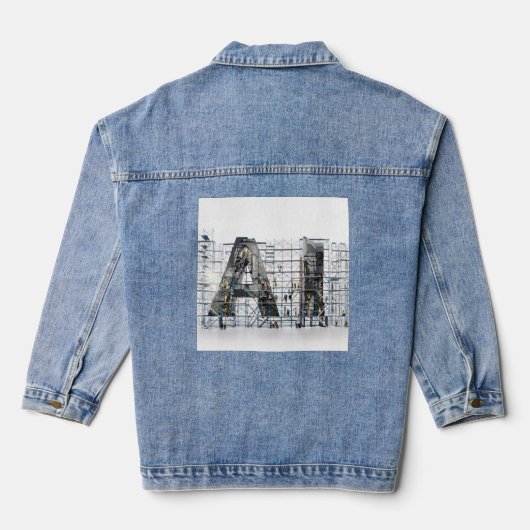 Industrial Letterform – AI Denim Jacket (Achterkant)