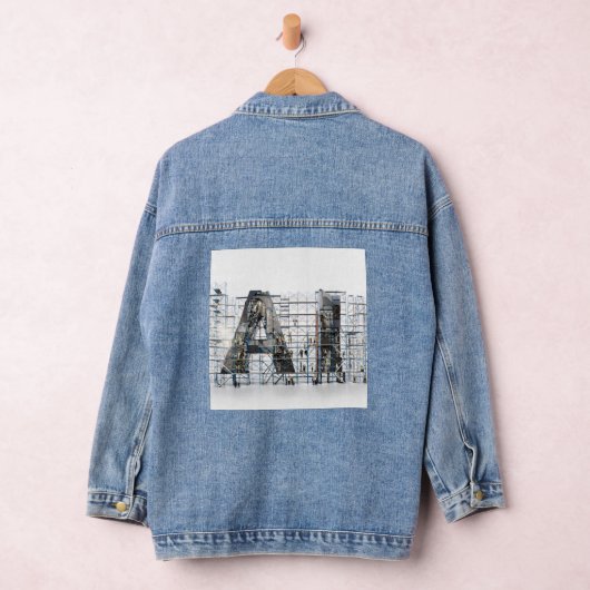 Industrial Letterform – AI Denim Jacket (Hangar)
