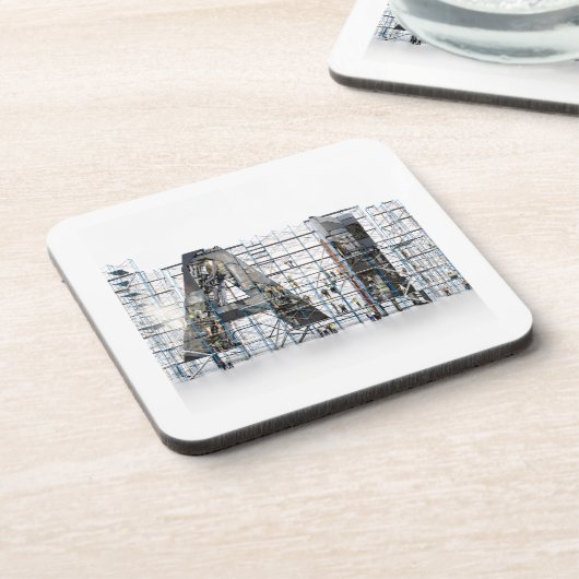 Industrial Letterform Architecture Art Bier Onderzetter (Linkerzijde)