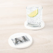 Industrial Letterform Architecture Art Zandsteen Onderzetter (Zijkant)