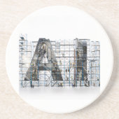 Industrial Letterform Architecture Art Zandsteen Onderzetter (Voorkant)