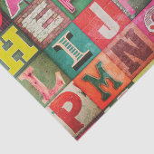 Industrial lettering decoupage tissue or paper tissuepapier (Detail)