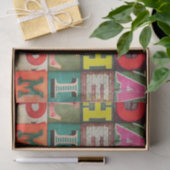 Industrial lettering decoupage tissue or paper tissuepapier (Geschenk)