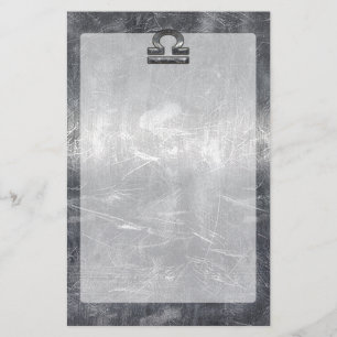 Industrial Libra Zodiab Sign in Silver Steel Briefpapier