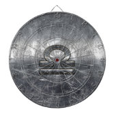 Industrial Libra Zodiab Sign in Silver Steel Dartbord (Voorkant)