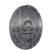 Industrial Libra Zodiab Sign in Silver Steel Dartbord (Voorkant Links)