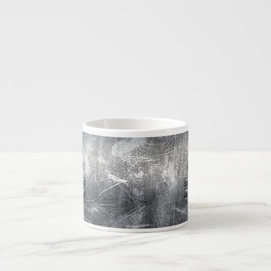 Industrial Libra Zodiab Sign in Silver Steel Espresso Kop (Voorkant)