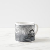 Industrial Libra Zodiab Sign in Silver Steel Espresso Kop (Voorkant rechts)