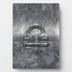 Industrial Libra Zodiab Sign in Silver Steel Fotoplaat