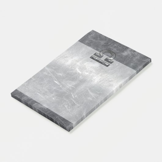 Industrial Libra Zodiab Sign in Silver Steel Post-it® Notes (Schuin)