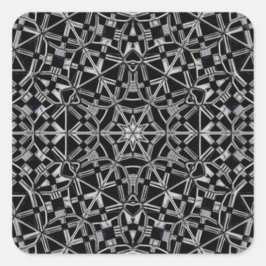 Industrial Mandala Vierkante Sticker (Voorkant)