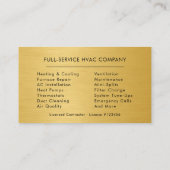 Industrial Mechanical HVAC Technician Visitekaartje (Achterkant)
