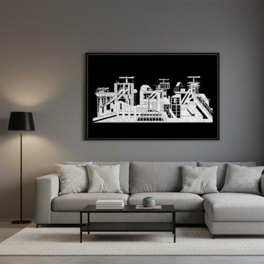 Industrial Metallurgical Combine Silhouette Poster