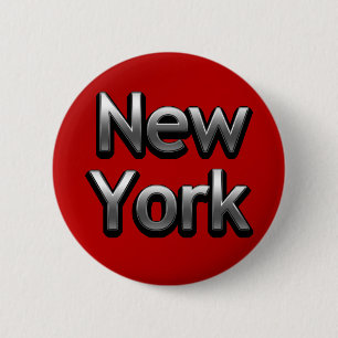 Industrial New York - On Red Ronde Button 5,7 Cm